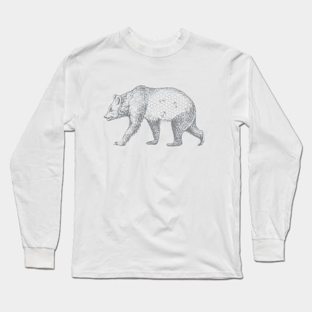 Honeycomb Bear Long Sleeve T-Shirt by KelseyAnneArt